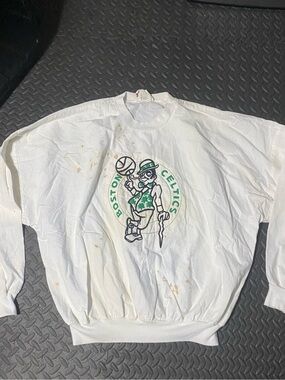 Boston Celtics White Crewneck Sweatshirt